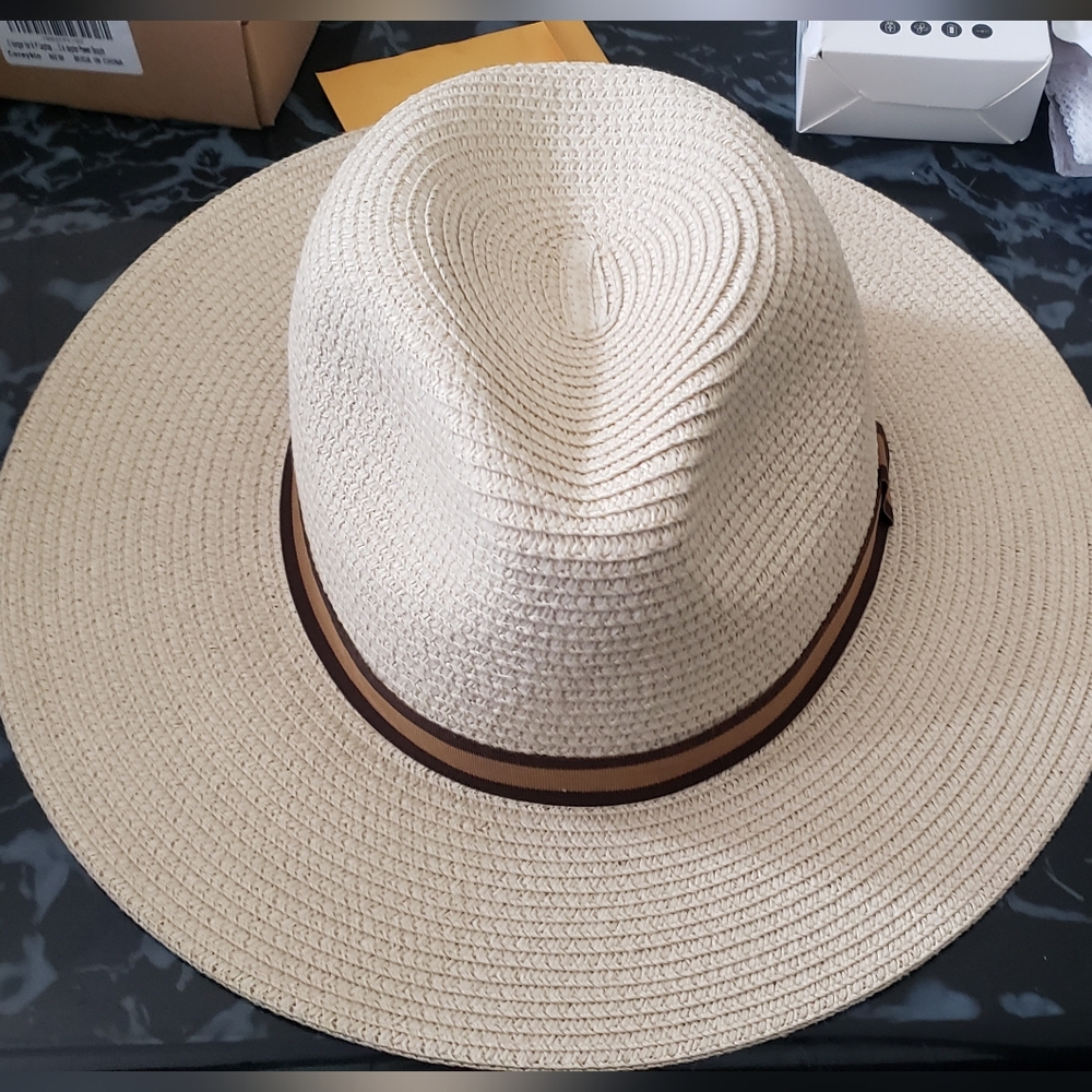 Denver Hayes Cream and Brown Sun Hat